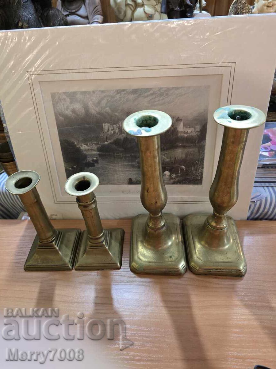 Old massive bronze candlesticks - (2) ! with price € 0.01 | 0.02 BGN Old massive bronze candlesticks - (2) ! with price € 0.01 | 0.02 BGN