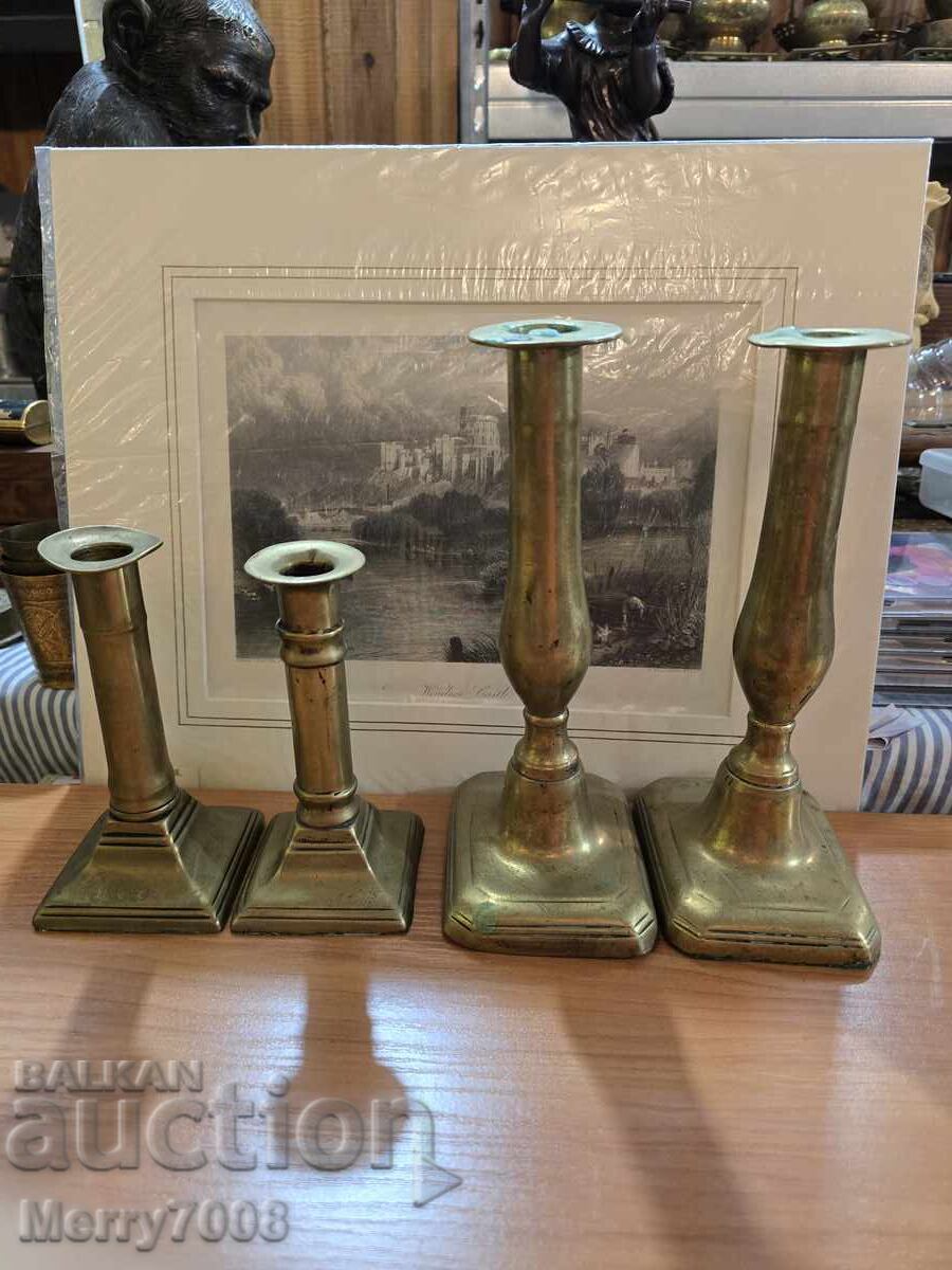 Auction Old massive bronze candlesticks - (2) ! Auction Old massive bronze candlesticks - (2) !