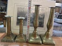 Old massive bronze candlesticks - (2) !