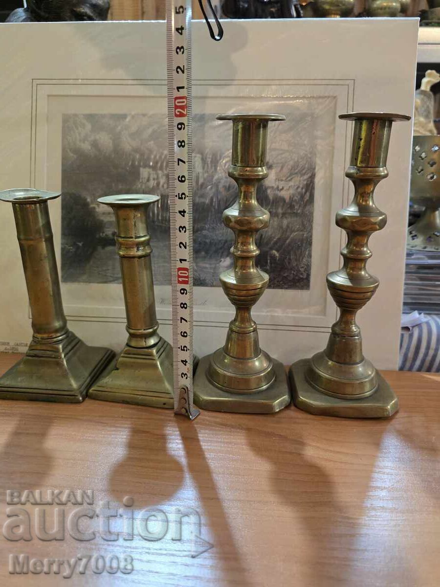 Παλιά μασίφ μπρούτζινα κηροπήγια - (3) !