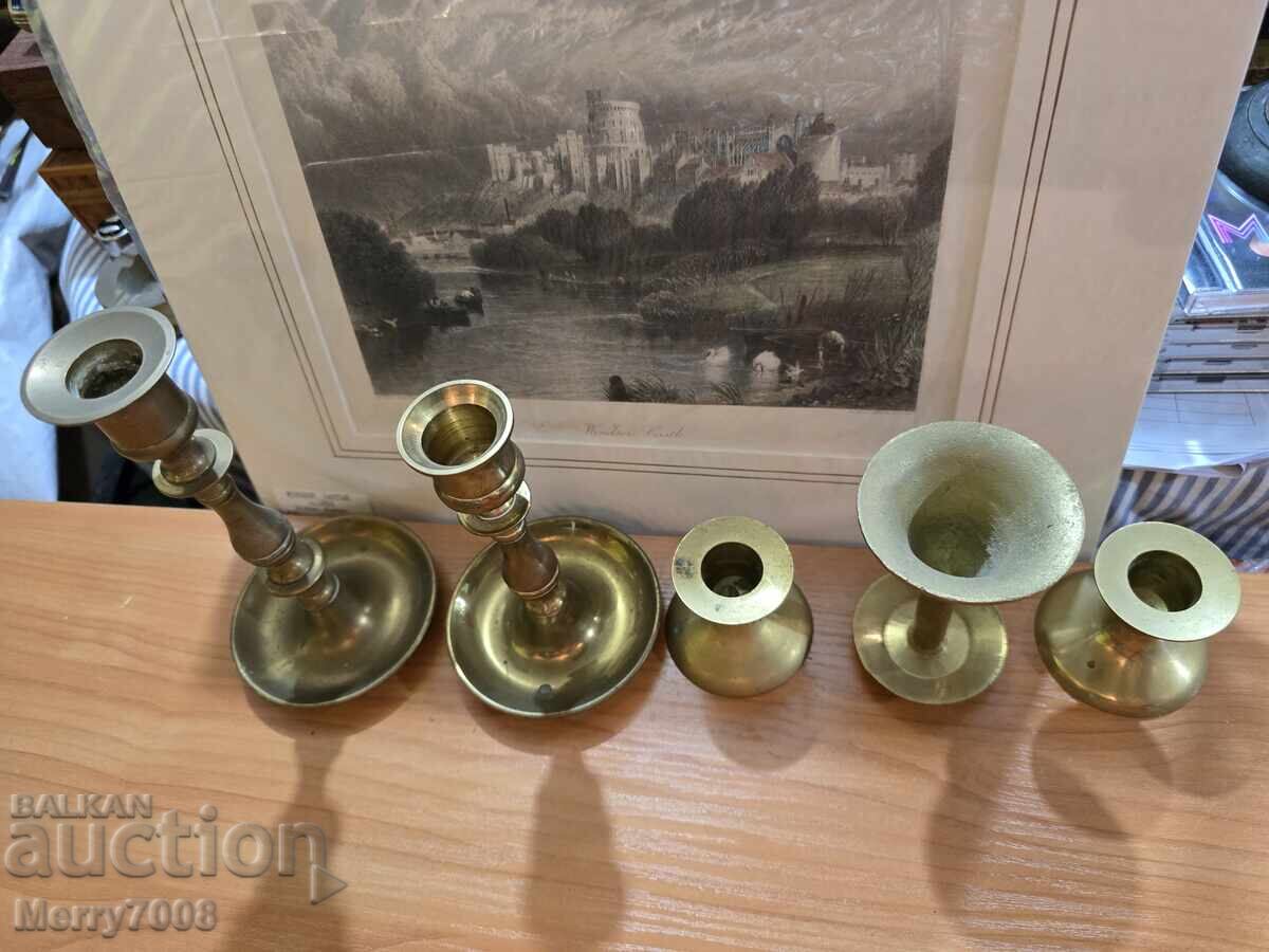 Old massive bronze candlesticks - (9) ! with price € 0.01 | 0.02 BGN