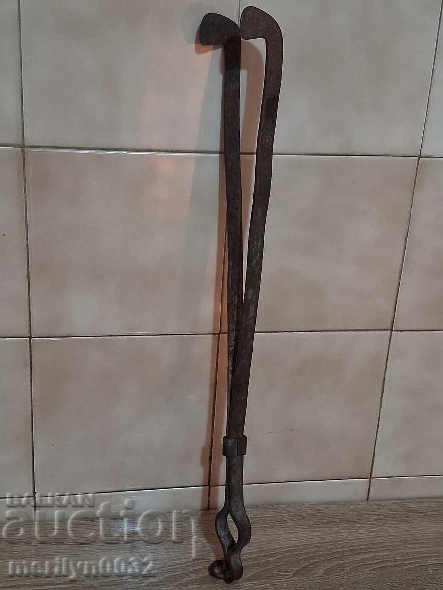 Old fireplace set, tongs, wrought iron with price € 21.85 | 42.74 BGN Old fireplace set, tongs, wrought iron with price € 21.85 | 42.74 BGN