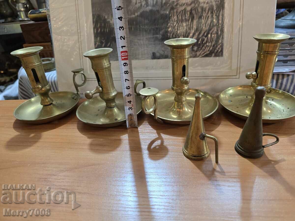 Old massive bronze candlesticks - (10) ! with price € 0.01 | 0.02 BGN