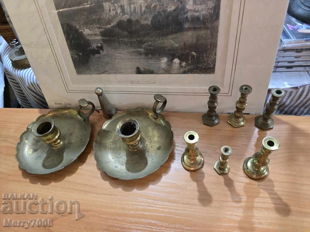 Παλιά μασίφ μπρούτζινα κηροπήγια - (17) ! με τιμή € 0.01 | 0.02 BGN