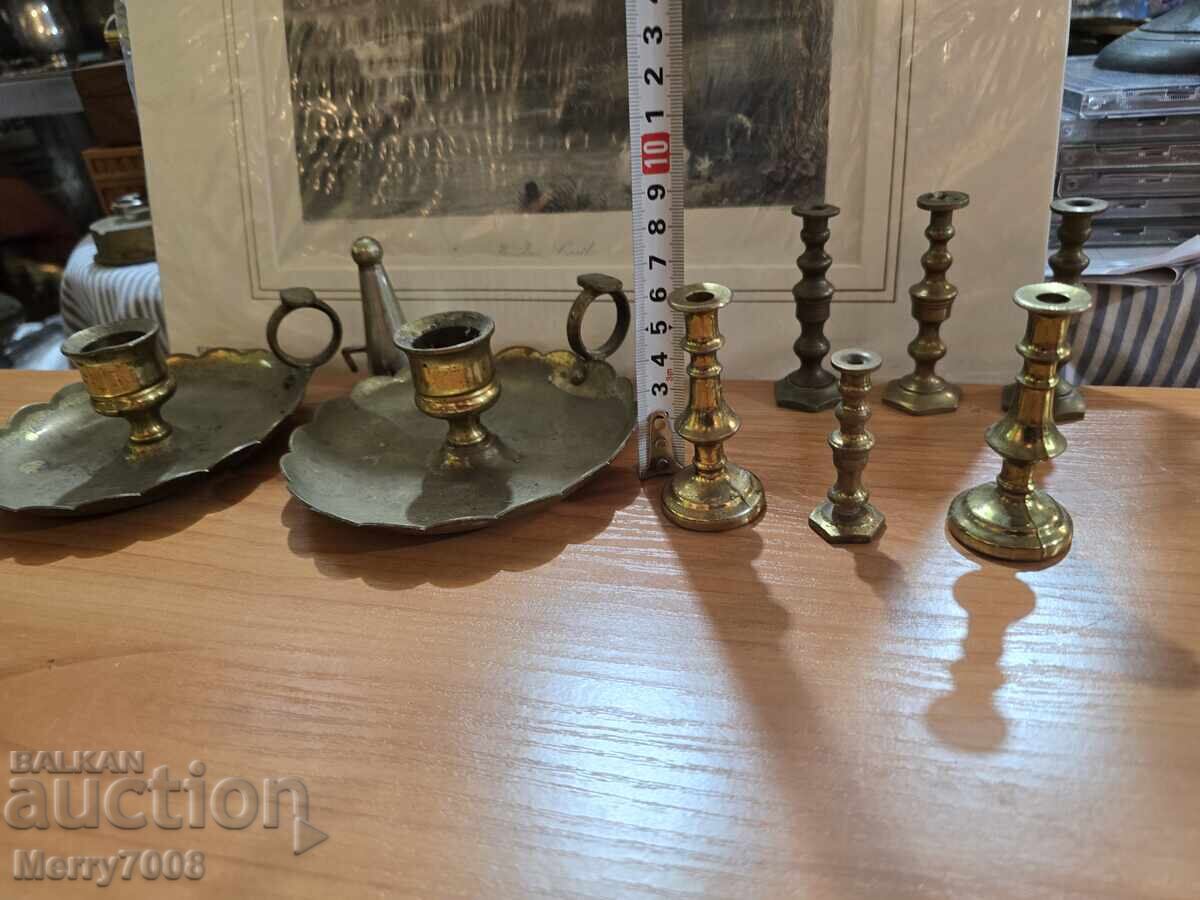 Δημοπρασία Παλιά μασίφ μπρούτζινα κηροπήγια - (17) !