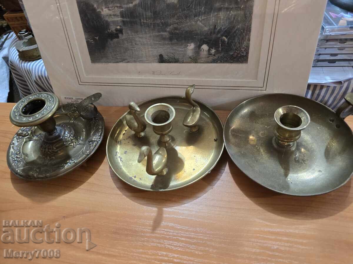 Παλιά μασίφ μπρούτζινα κηροπήγια - ( 20 ) !