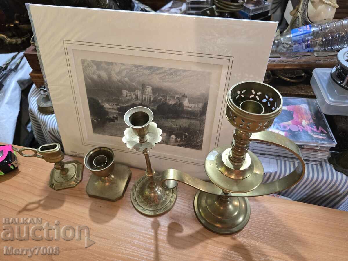 Old massive bronze candlesticks - ( 23 ) ! with price € 0.01 | 0.02 BGN