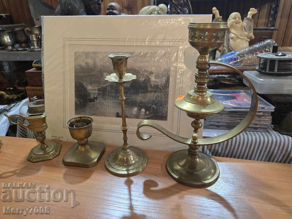 Auction  Old massive bronze candlesticks - ( 23 ) !