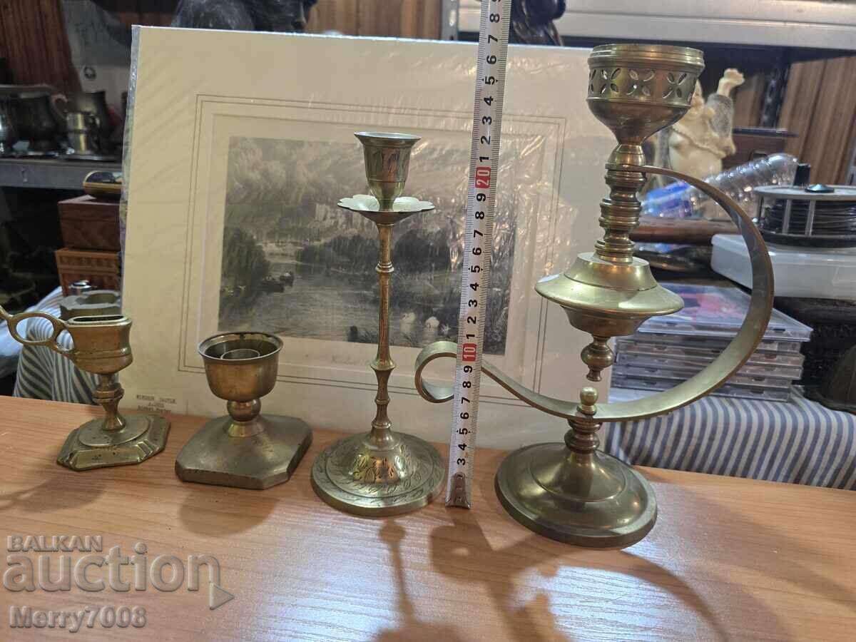 Old massive bronze candlesticks - ( 23 ) !