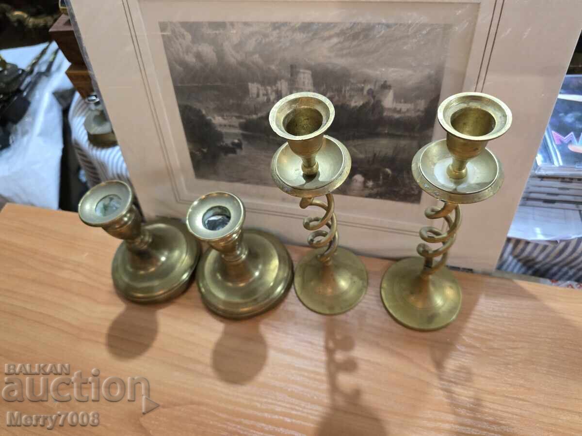 Old massive bronze candlesticks - ( 25 ) ! with price € 0.01 | 0.02 BGN