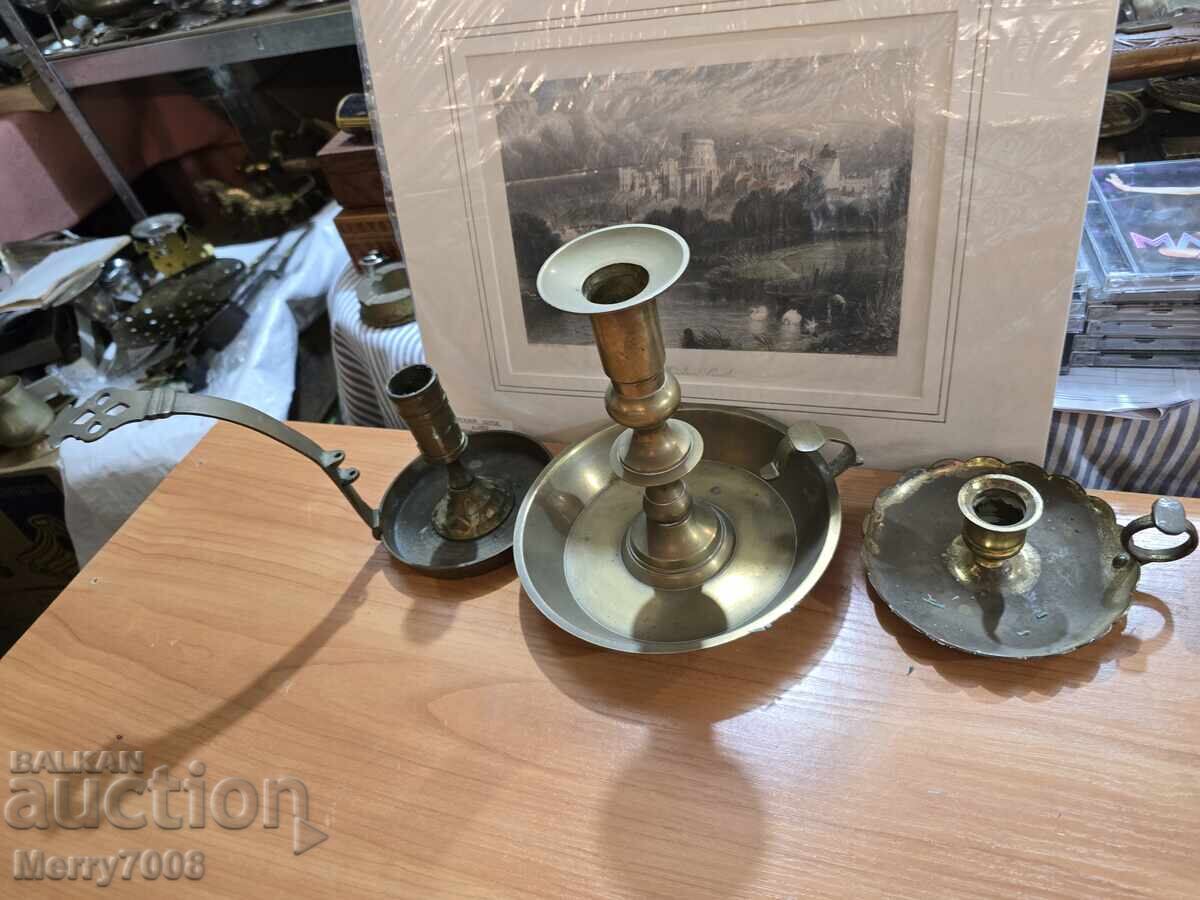 Παλιά μασίφ μπρούτζινα κηροπήγια - ( 30 ) ! με τιμή € 0.01 | 0.02 BGN