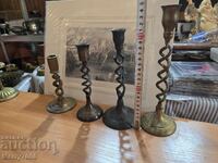 Old massive bronze candlesticks - ( 32 ) !