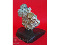Exponat mineral unic (pirită, cuarț, calcit, galenă)