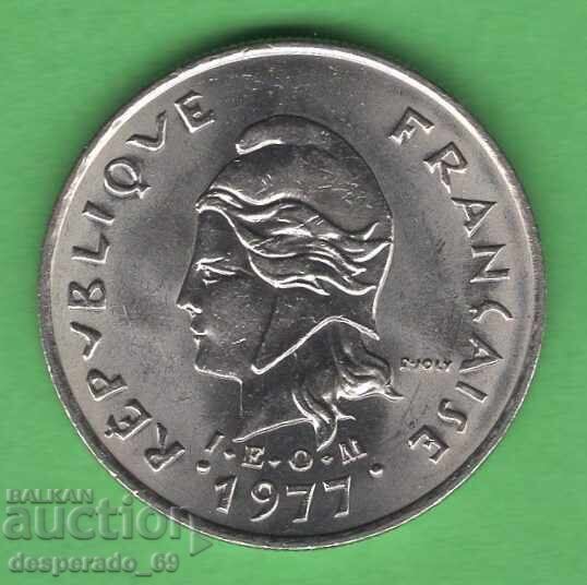 (¯`'•.¸   10 франка 1977 НОВИ ХЕБРИДИ  UNC-   ¸.•'´¯) с цена 19.00 €