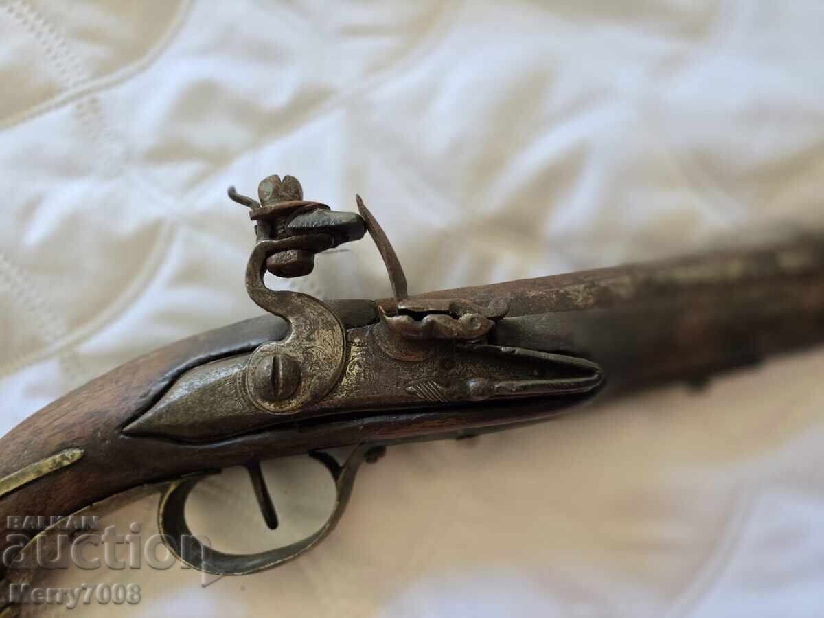 Auction  Old authentic flintlock pistol - 1800s!