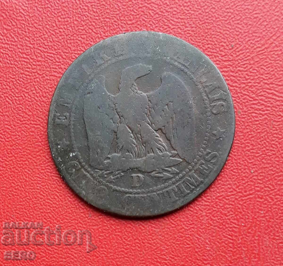 France-5 centimes 1857 D-Lyon with price € 0.40 | 0.78 BGN