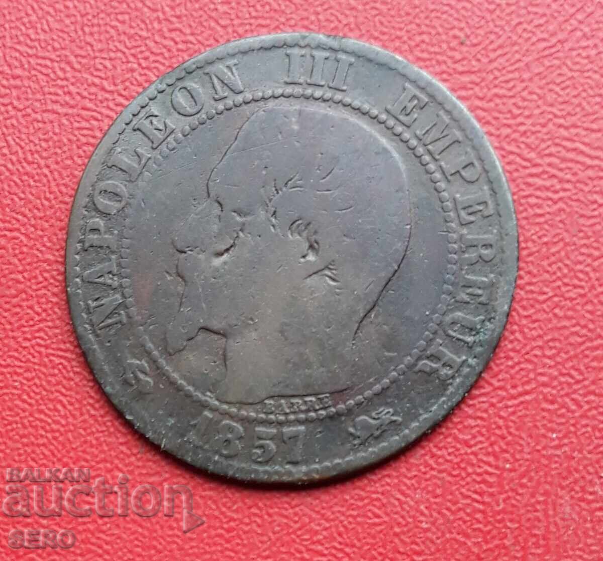 France-5 centimes 1857 D-Lyon