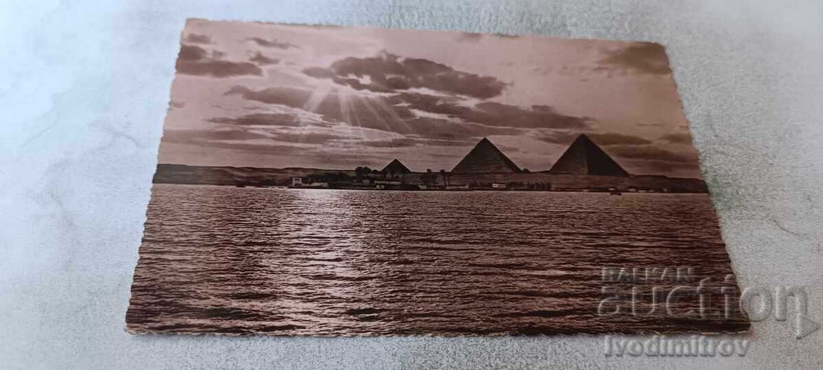 Postcard Sunset near Pyramids