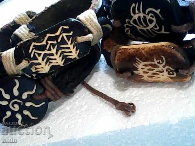Auction  Vintage genuine ivory leather bracelets