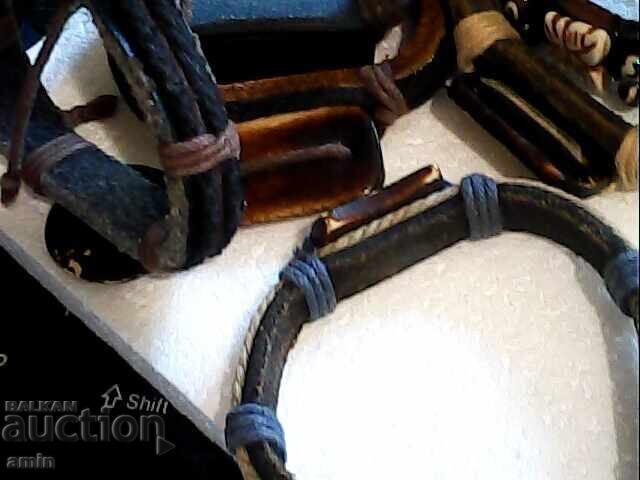 Vintage genuine ivory leather bracelets - 5