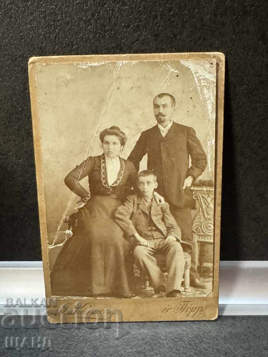 Fotografie veche carton rigid familie