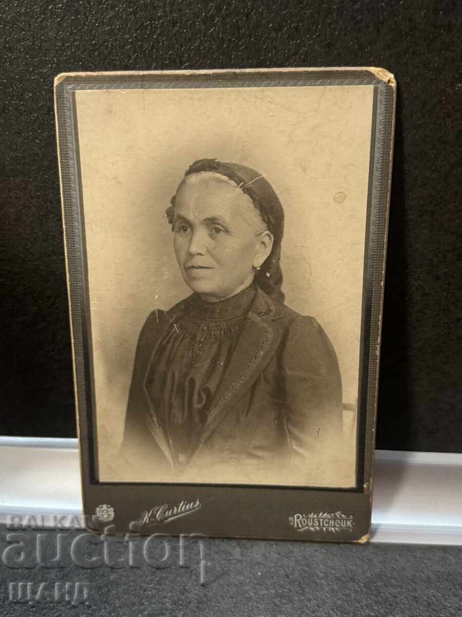 Fotografie veche carton rigid bătrână bunică
