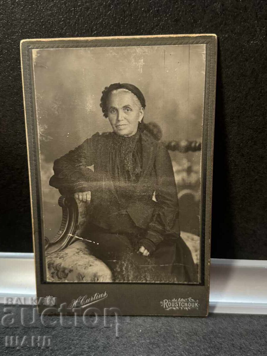 Fotografie veche carton rigid bătrână bunică