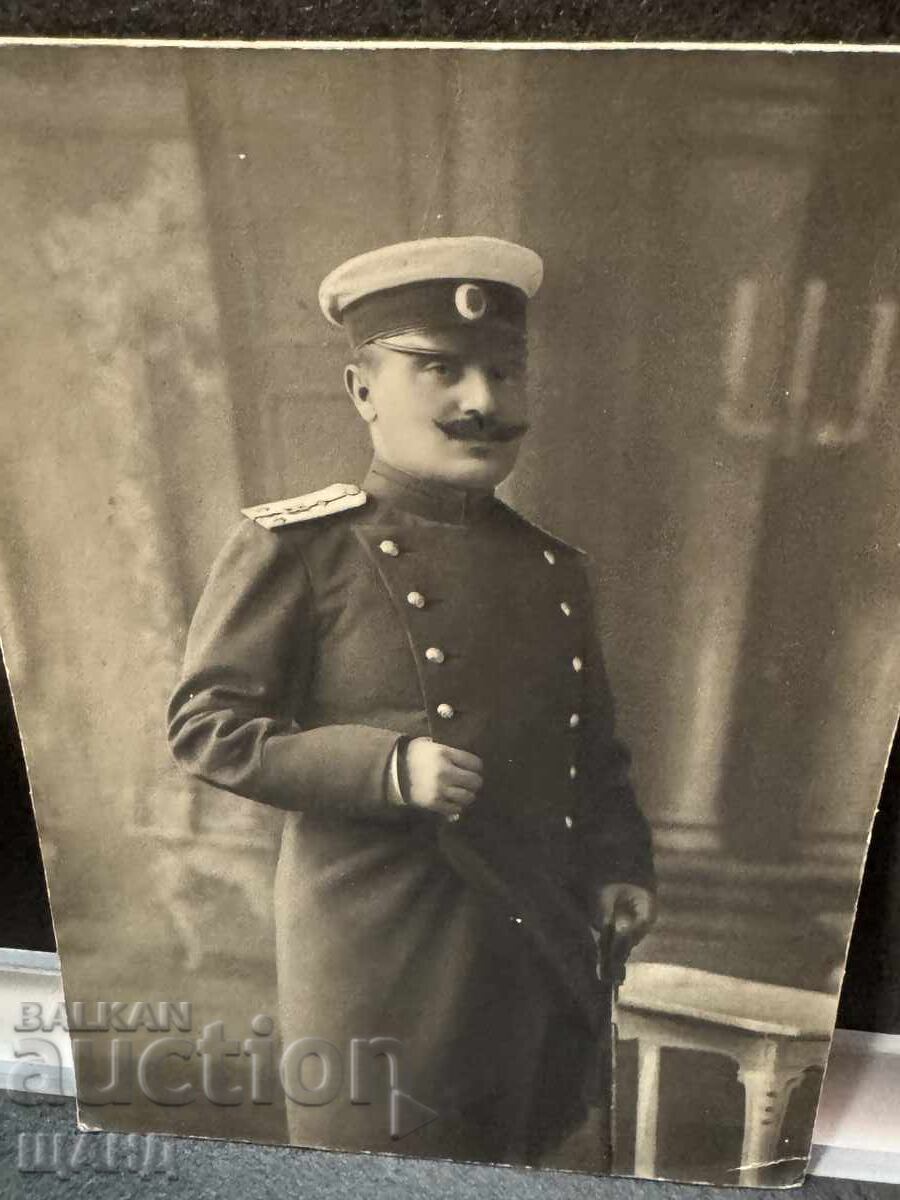 Φωτογραφία ΠΣΒ στρατιωτική σε σκληρό χαρτόνι αξιωματικός με στολή παρέλασης και σπαθί με τιμή € 12.45 | 24.35 BGN