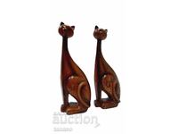 Statuete retro pisici — set de două — polirășină