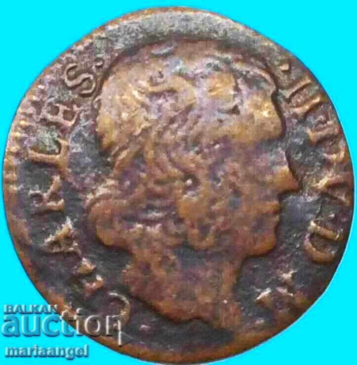 Franța 1652 Denier Tournois Gaston de Orléans (1626-1652) - 5