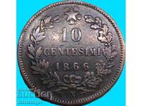 10 Centesimi 1866 Italy N - Naples Bronze