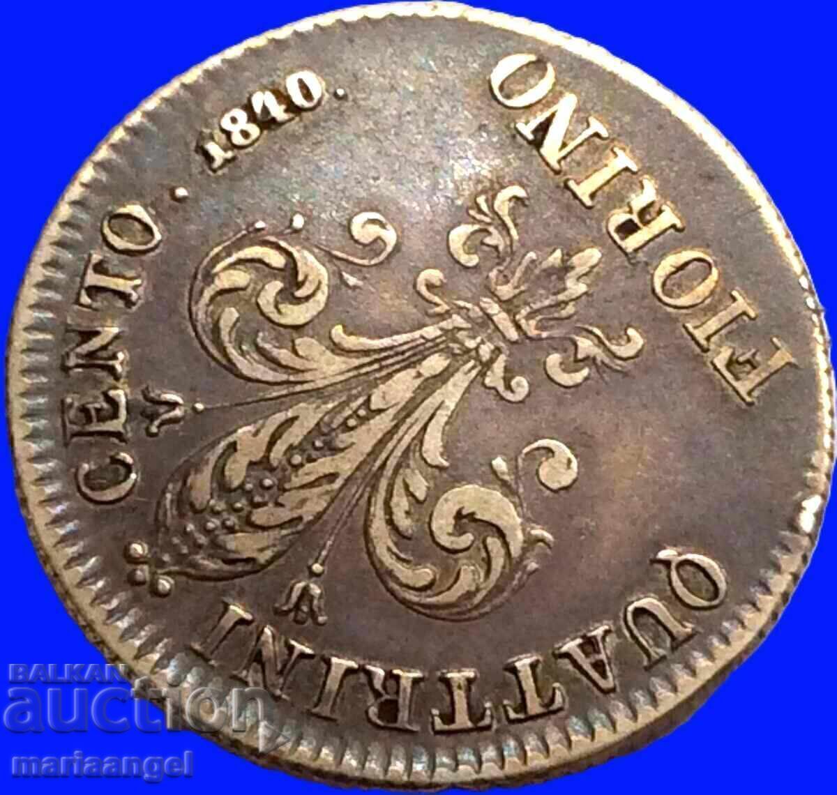 Livrarea Florența 100 de catrene 1840 Italia Fiorino Leopold al II-lea