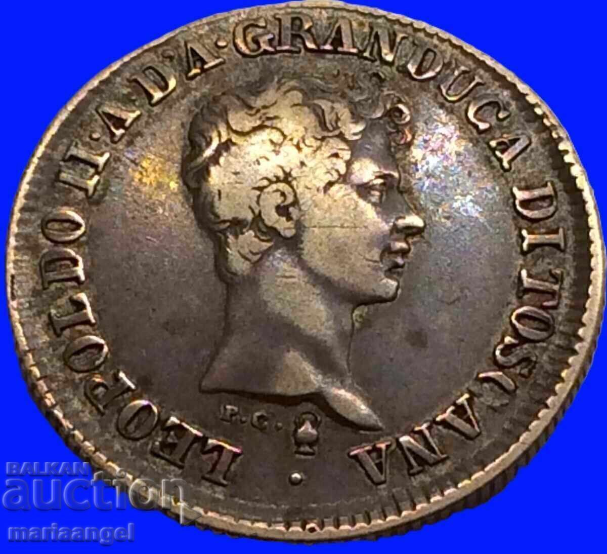 Florența 100 de catrene 1840 Italia Fiorino Leopold al II-lea - 7