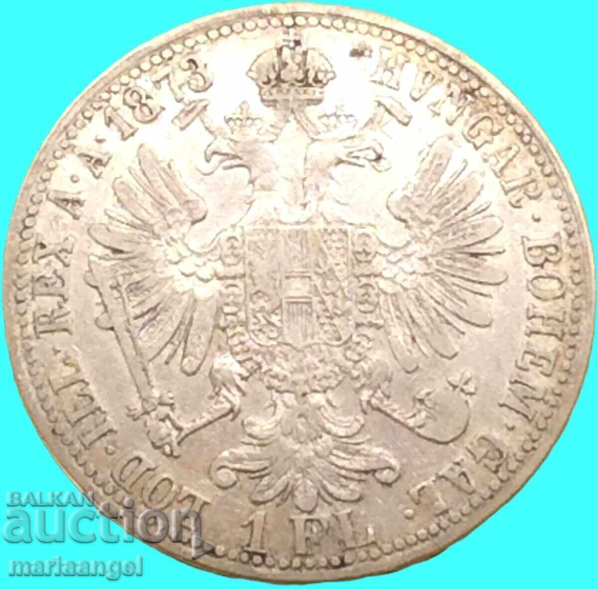 Austria 1 Florin 1873 Franz Joseph silver - rare and expensive with price € 95.00 | 185.80 BGN