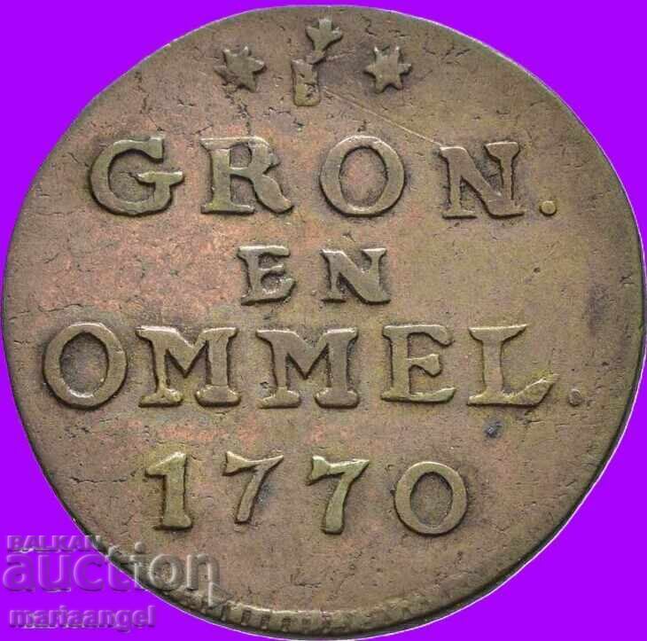 Țările de Jos 1 Cent 1770 Groningen - litere MICI - tip rar cu preț € 43.00 | 84.10 BGN