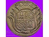 Țările de Jos 1 Cent 1770 Groningen - litere MICI - tip rar