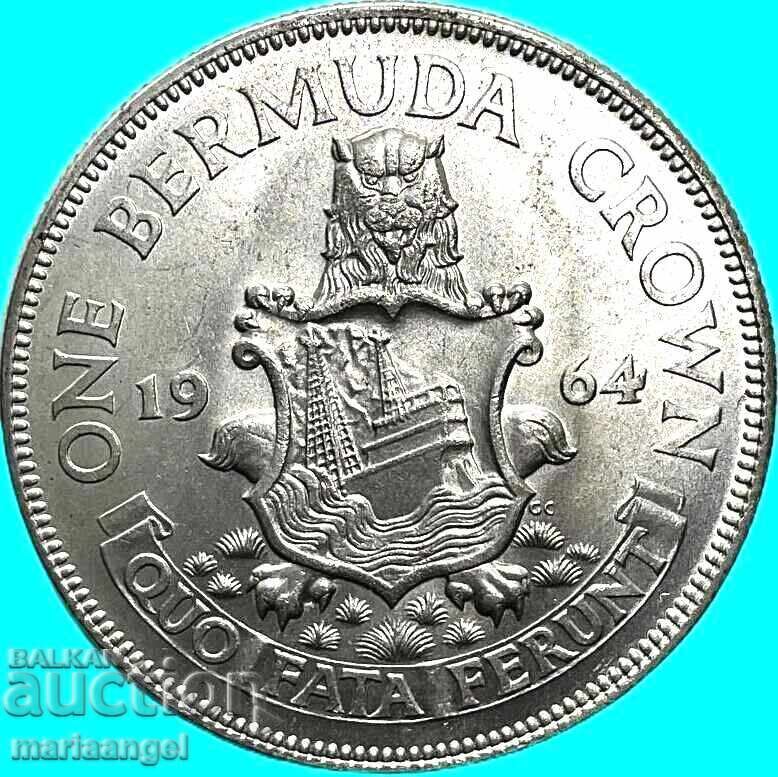 1 крона 1964 Великобритания Бермуди UNC 22,53г сребро - 5