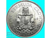 1 крона 1964 Великобритания Бермуди UNC 22,53г сребро