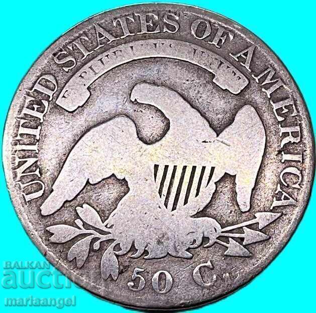 1826 50 cents USA 1/2 dollar Liberty silver