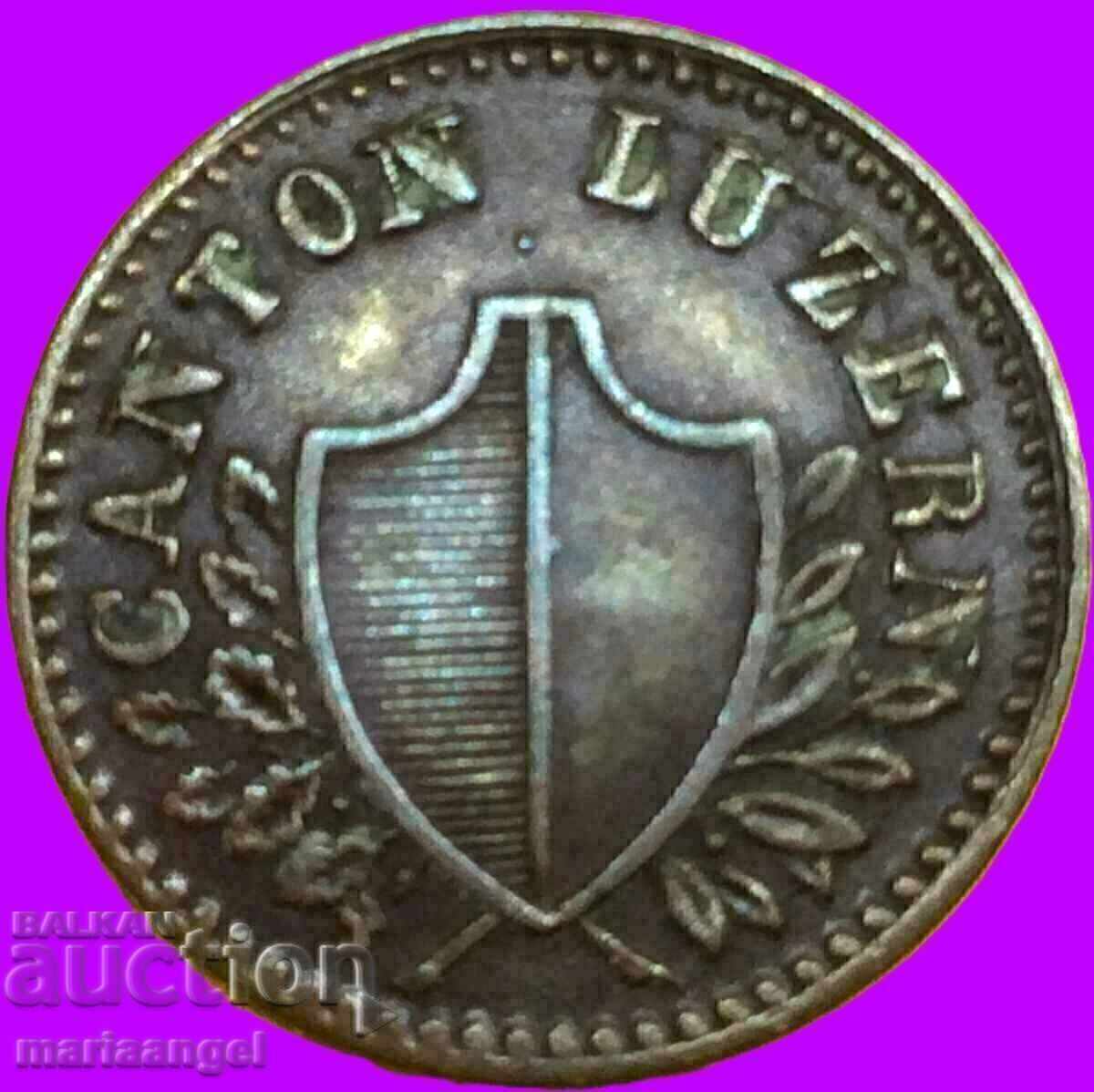 Швейцария 1 рапен 1843 кантон Луцерн - 7