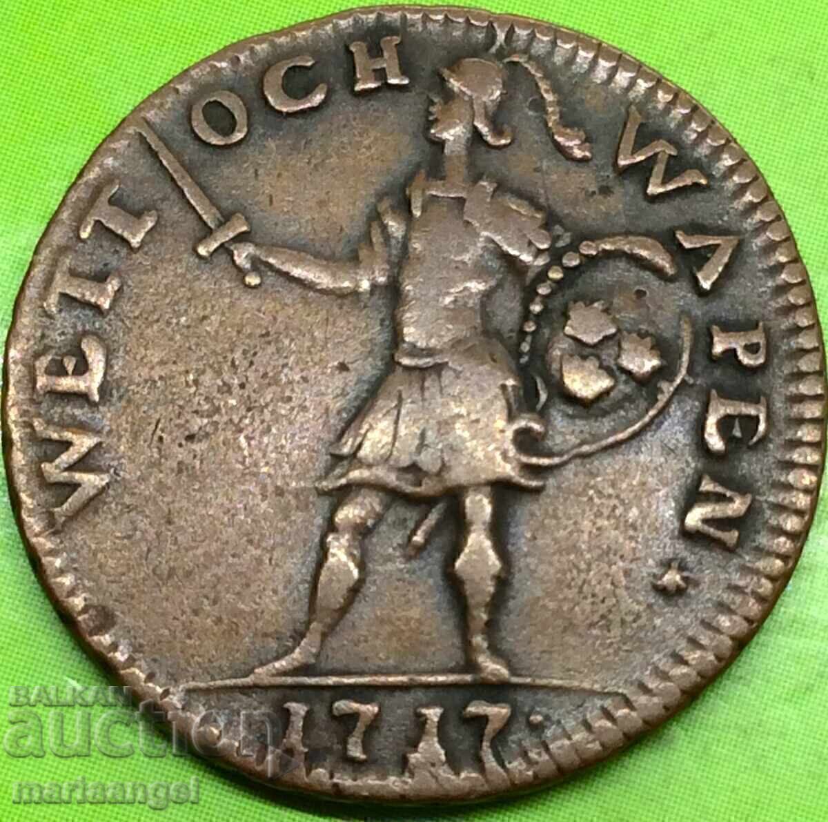 Suedia 1 Daler 1717 Carol al XII-lea Cupru