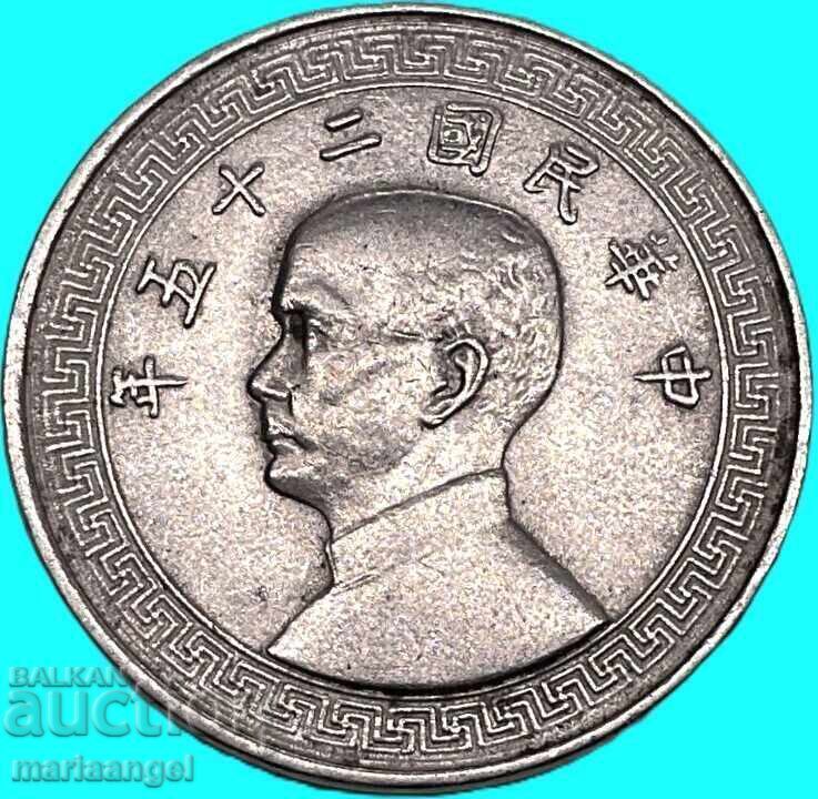 China 5 Fen 1936 Castle (Year 25) - rare - 6