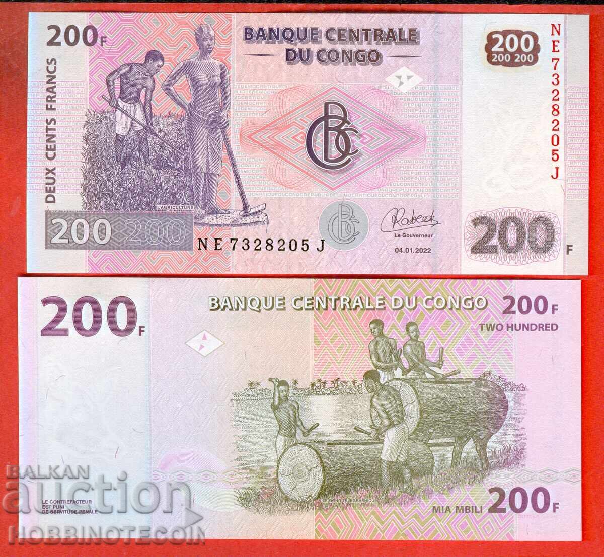 КОНГО CONGO 200 Франка емисия issue 2022 НОВА UNC КОНГО CONGO 200 Франка емисия issue 2022 НОВА UNC