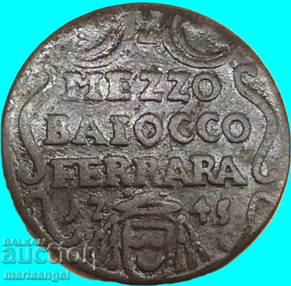 Vatican mezzo baiocco 1745 1/2 Benedict al XIV-lea (1740-1758) ROMA