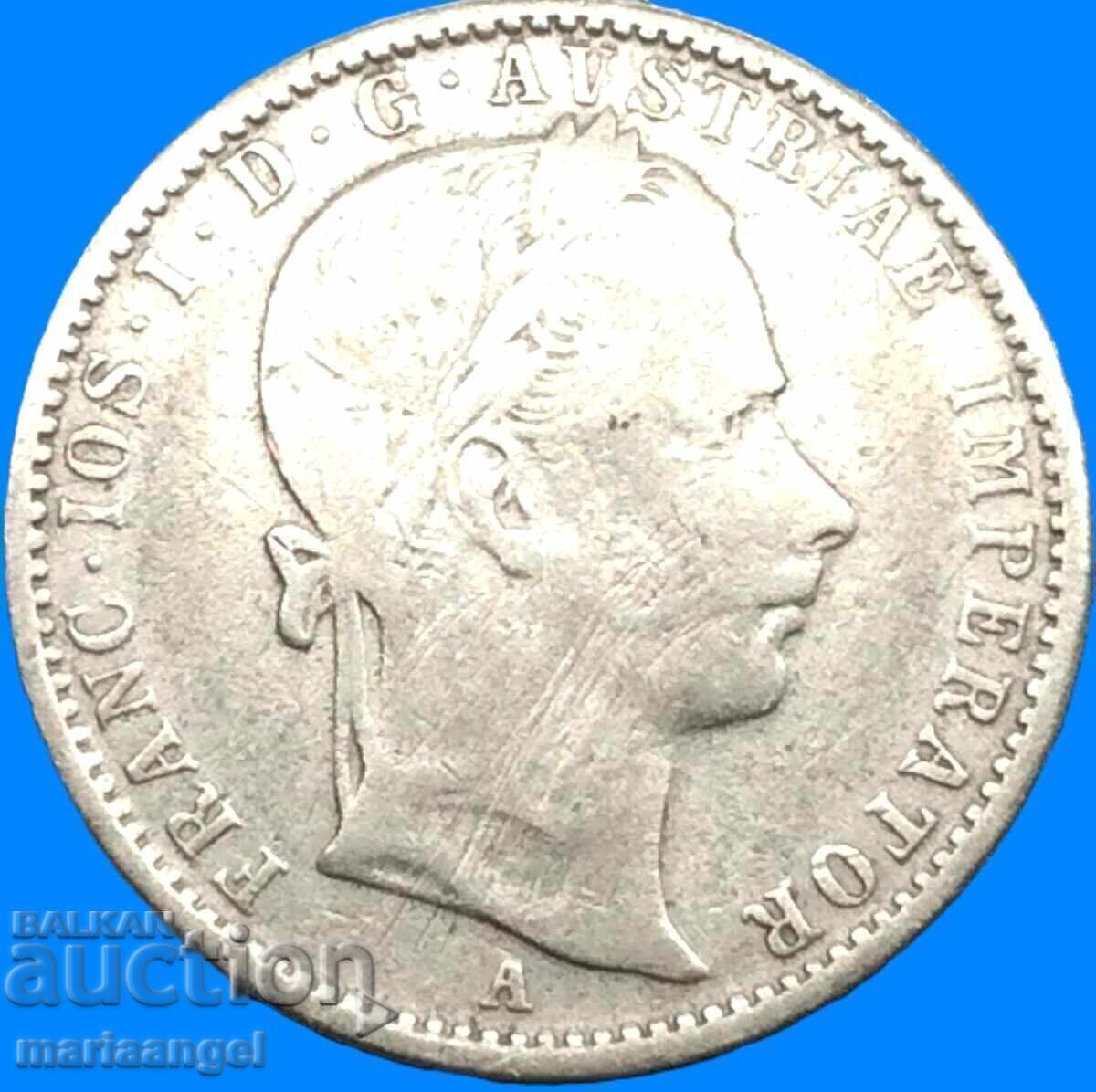 Delivery of Austria 1/4 florin 1859 A - Vienna Franz Joseph silver Patina Delivery of Austria 1/4 florin 1859 A - Vienna Franz Joseph silver Patina