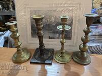 Old massive bronze candlesticks - ( 34 ) !!!