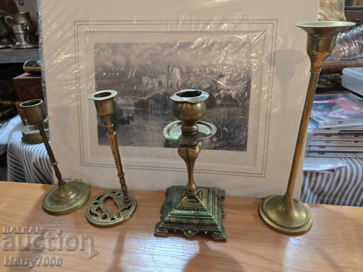 Auction  Old massive bronze candlesticks - ( 36 ) !!!