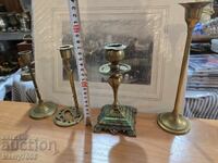 Old massive bronze candlesticks - ( 36 ) !!!