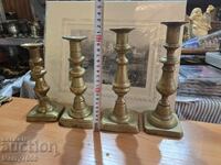 Old massive bronze candlesticks - ( 37 ) !!!
