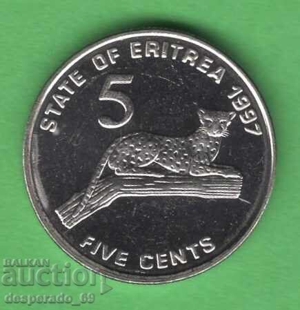 (¯`'•.¸ 5 cenți 1997 ERITREEA aUNC ¸.•'´¯)